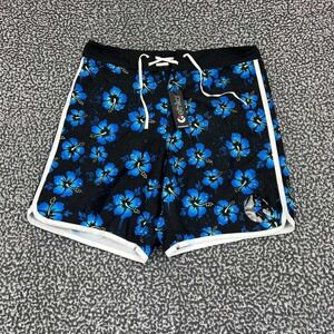 Ethika Board Shorts Men 32 Blue Swim Floral Drawstring Adult Outdoor‎ New